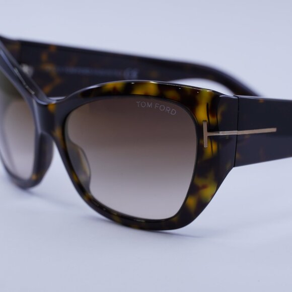 Tom Ford FT0460 52G Corinne Sunglasses Havana Cat Eye Frame, Brown Lenses - Picture 6 of 9